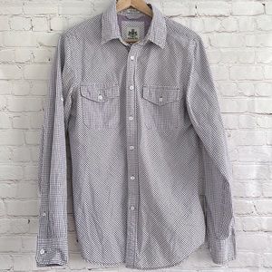 Men’s Express Casual Fit Red and Blue Plaid Button Down